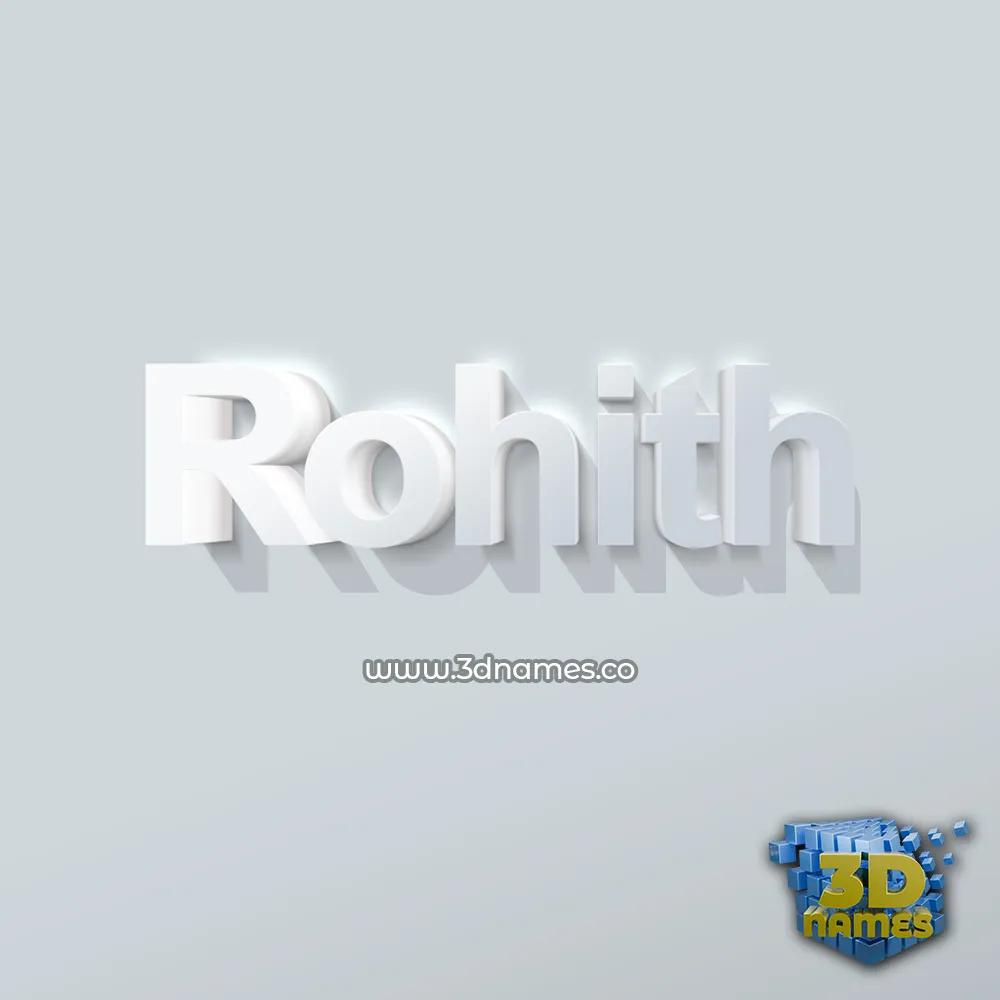 rohith in Clean White style - 3D name wallpaper