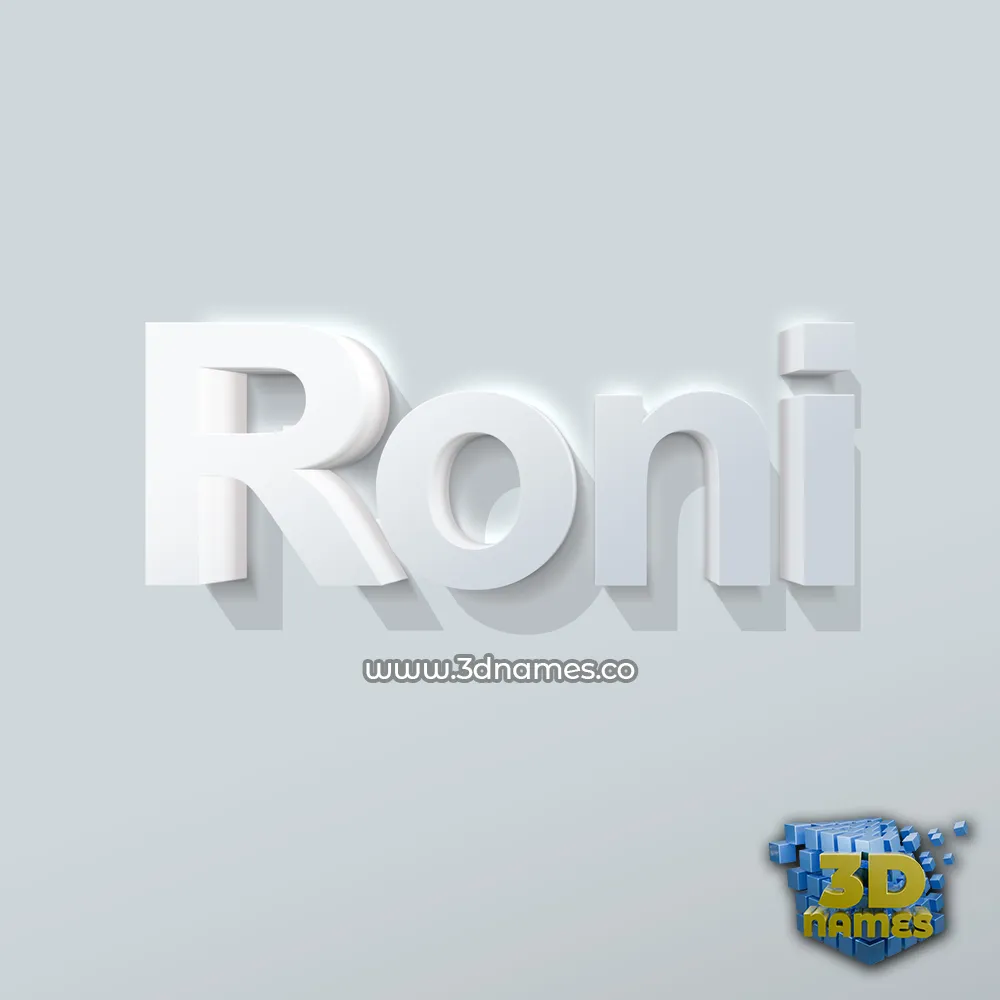 roni in Clean White style - 3D name wallpaper