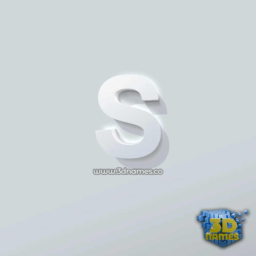 s in Clean White style - 3D name wallpaper