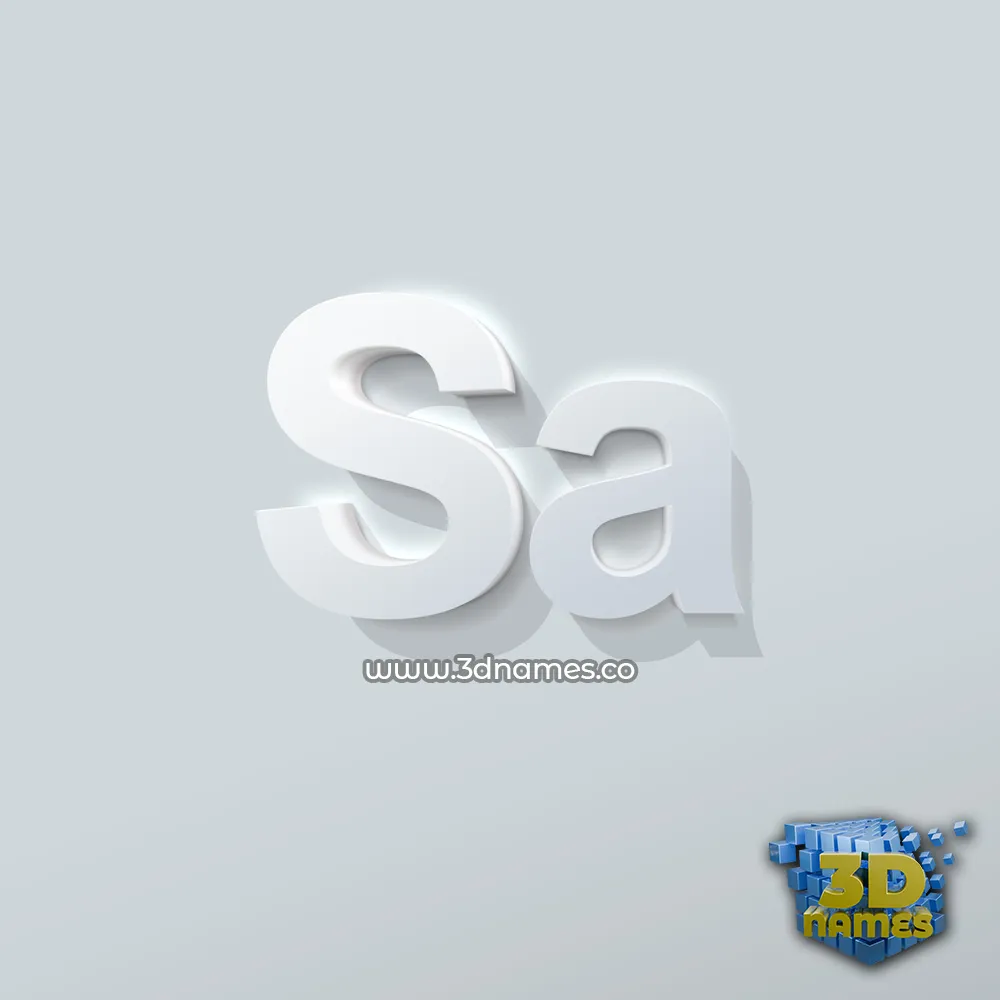 sa in Clean White style - 3D name wallpaper
