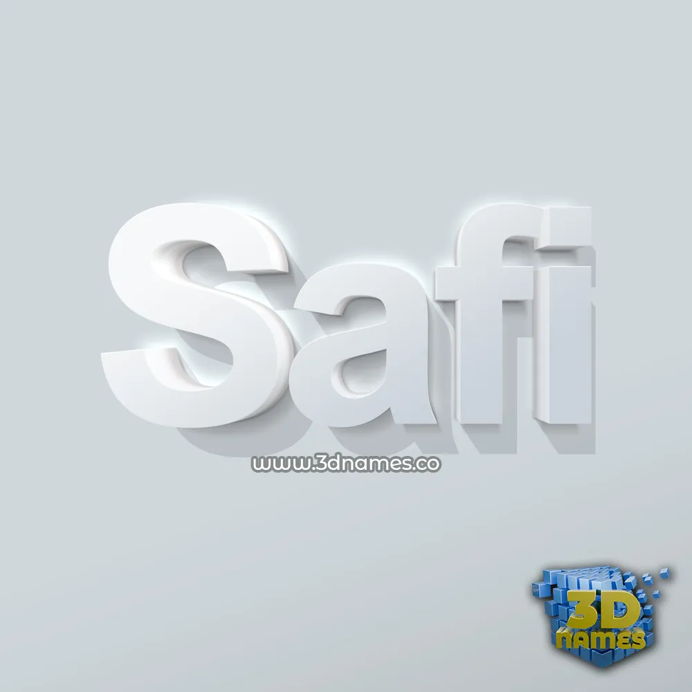 safi in Clean White style - 3D name wallpaper