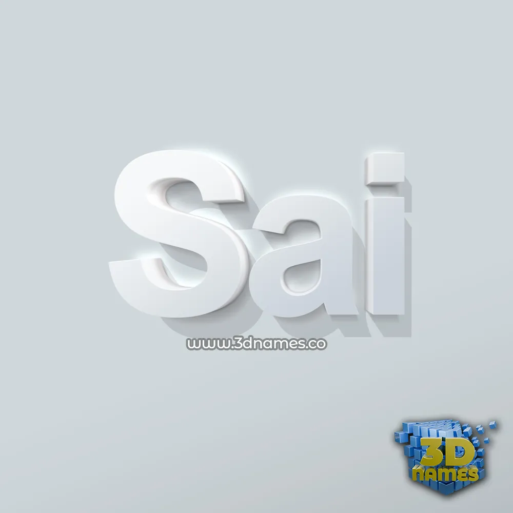 sai in Clean White style - 3D name wallpaper