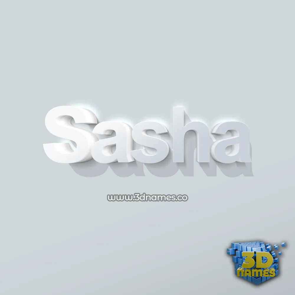 sasha in Clean White style - 3D name wallpaper