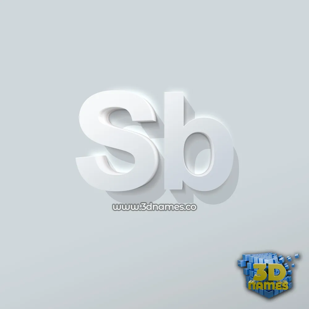 sb in Clean White style - 3D name wallpaper