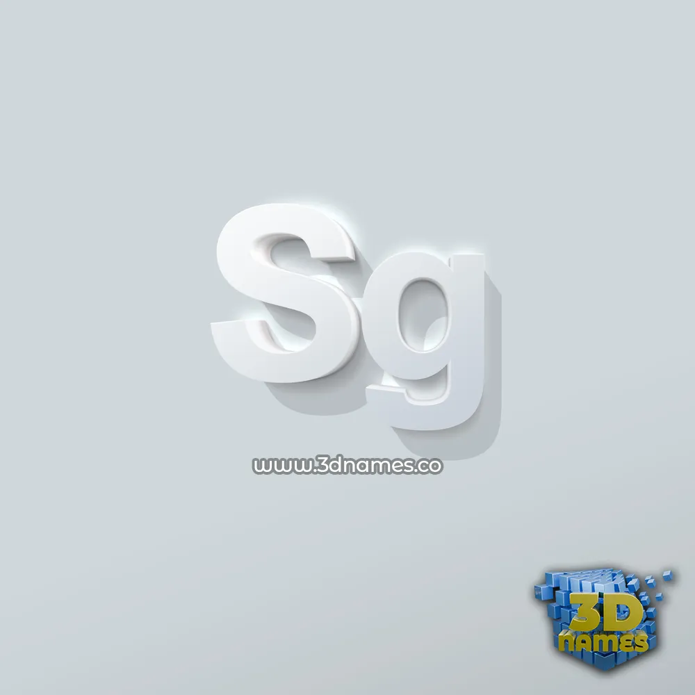 sg in Clean White style - 3D name wallpaper