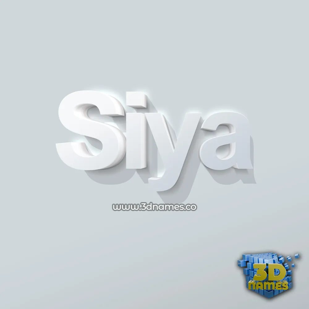 siya in Clean White style - 3D name wallpaper