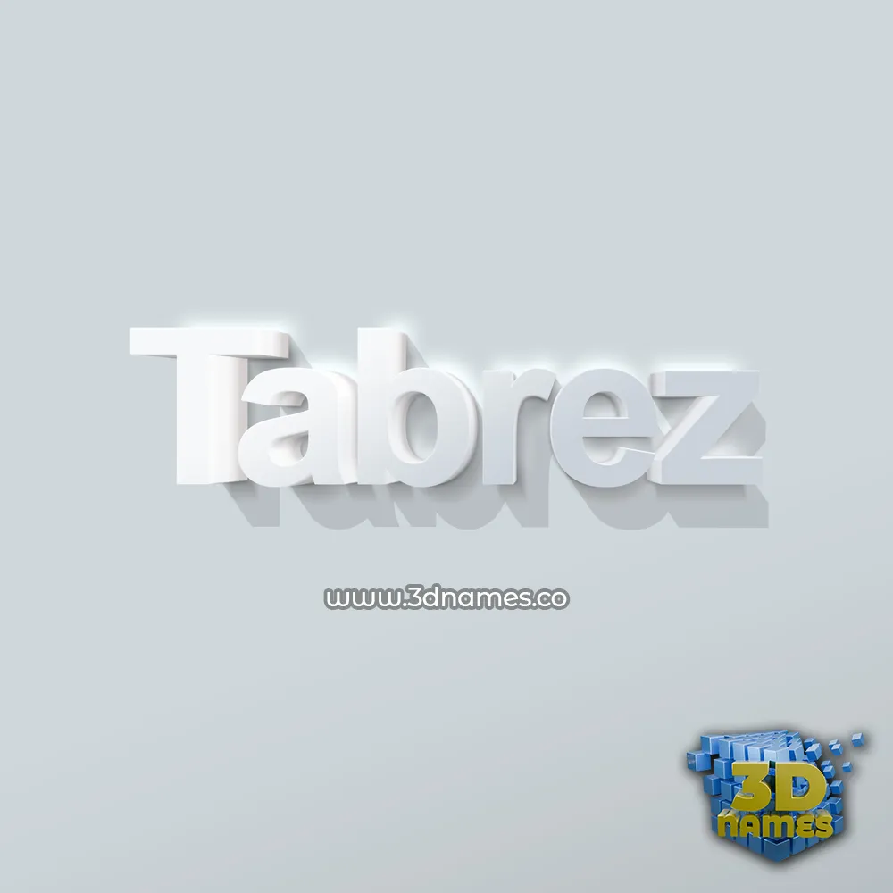 tabrez in Clean White style - 3D name wallpaper