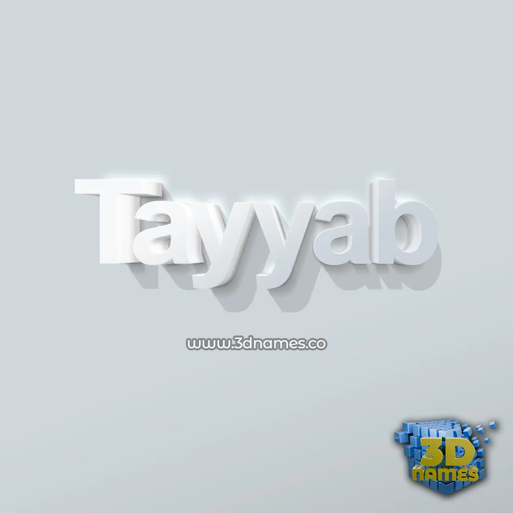 tayyab in Clean White style - 3D name wallpaper