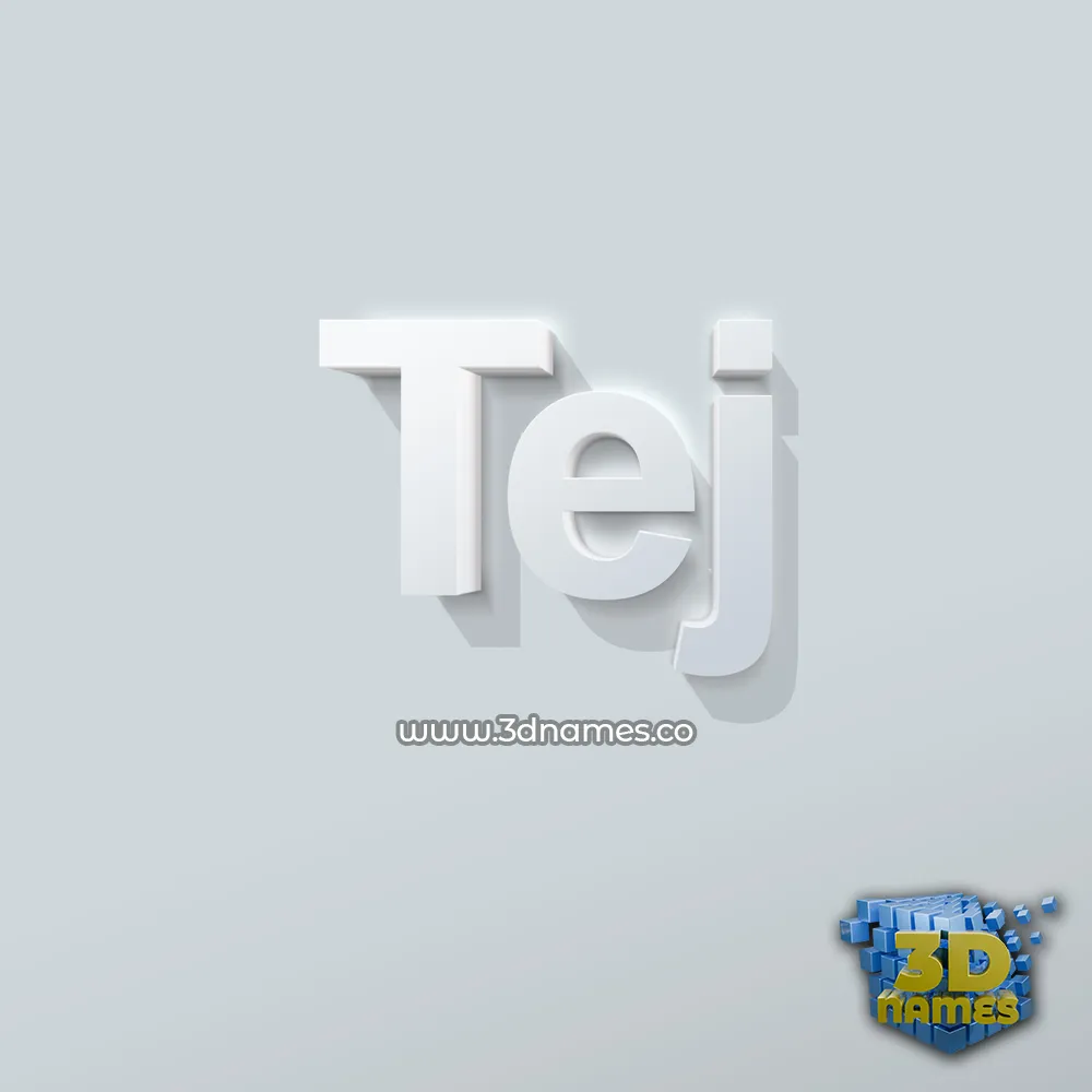 tej in Clean White style - 3D name wallpaper