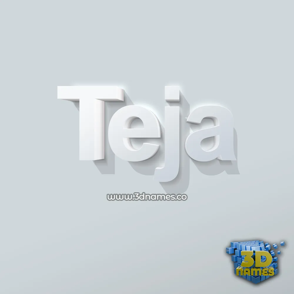 teja in Clean White style - 3D name wallpaper