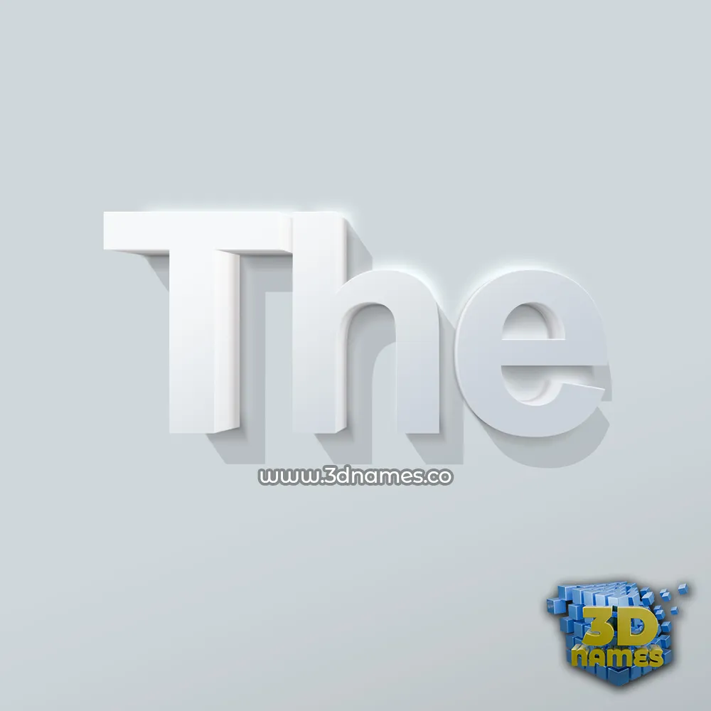 the in Clean White style - 3D name wallpaper