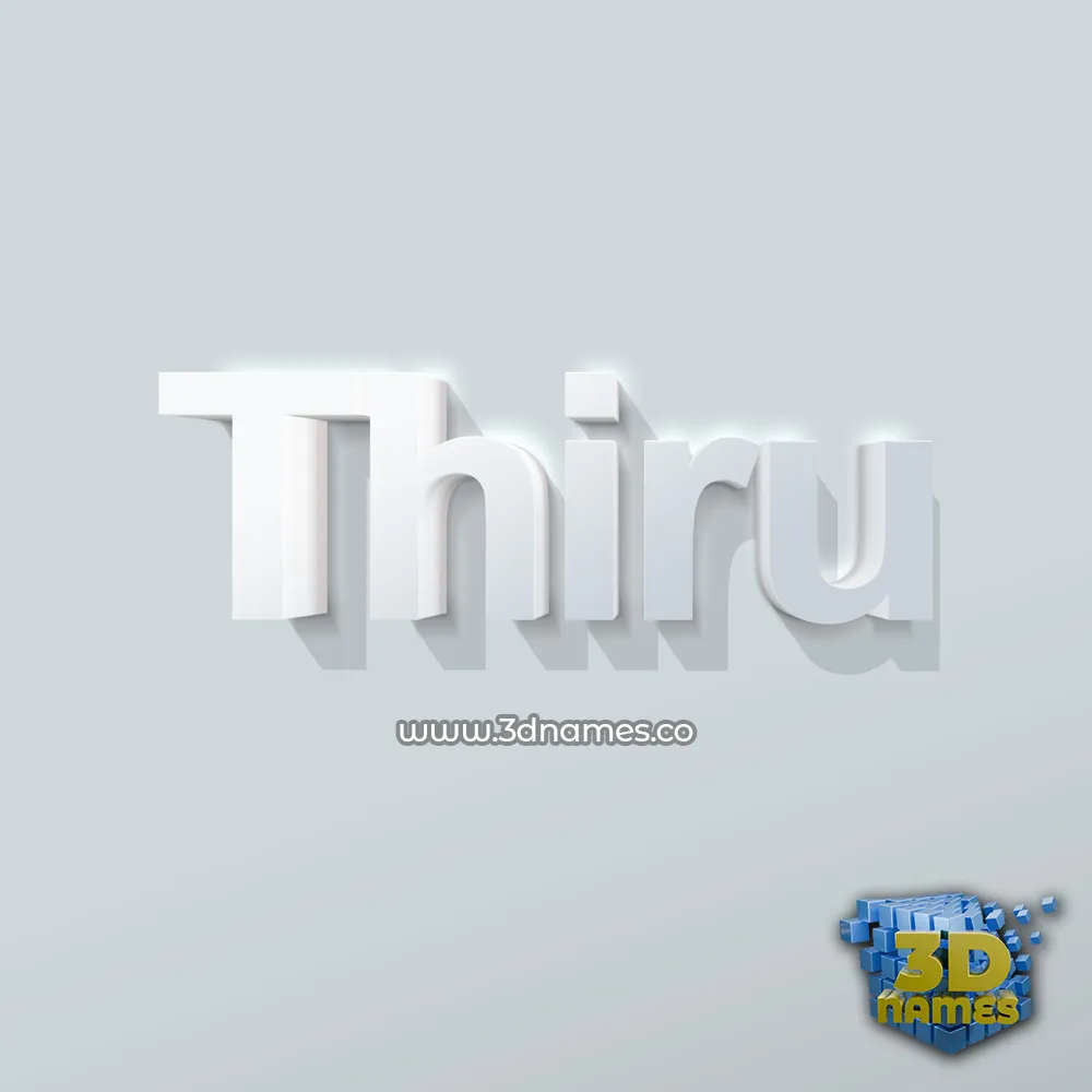 thiru in Clean White style - 3D name wallpaper