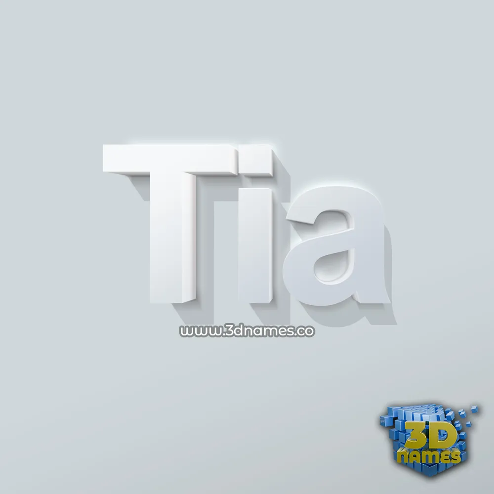 tia in Clean White style - 3D name wallpaper