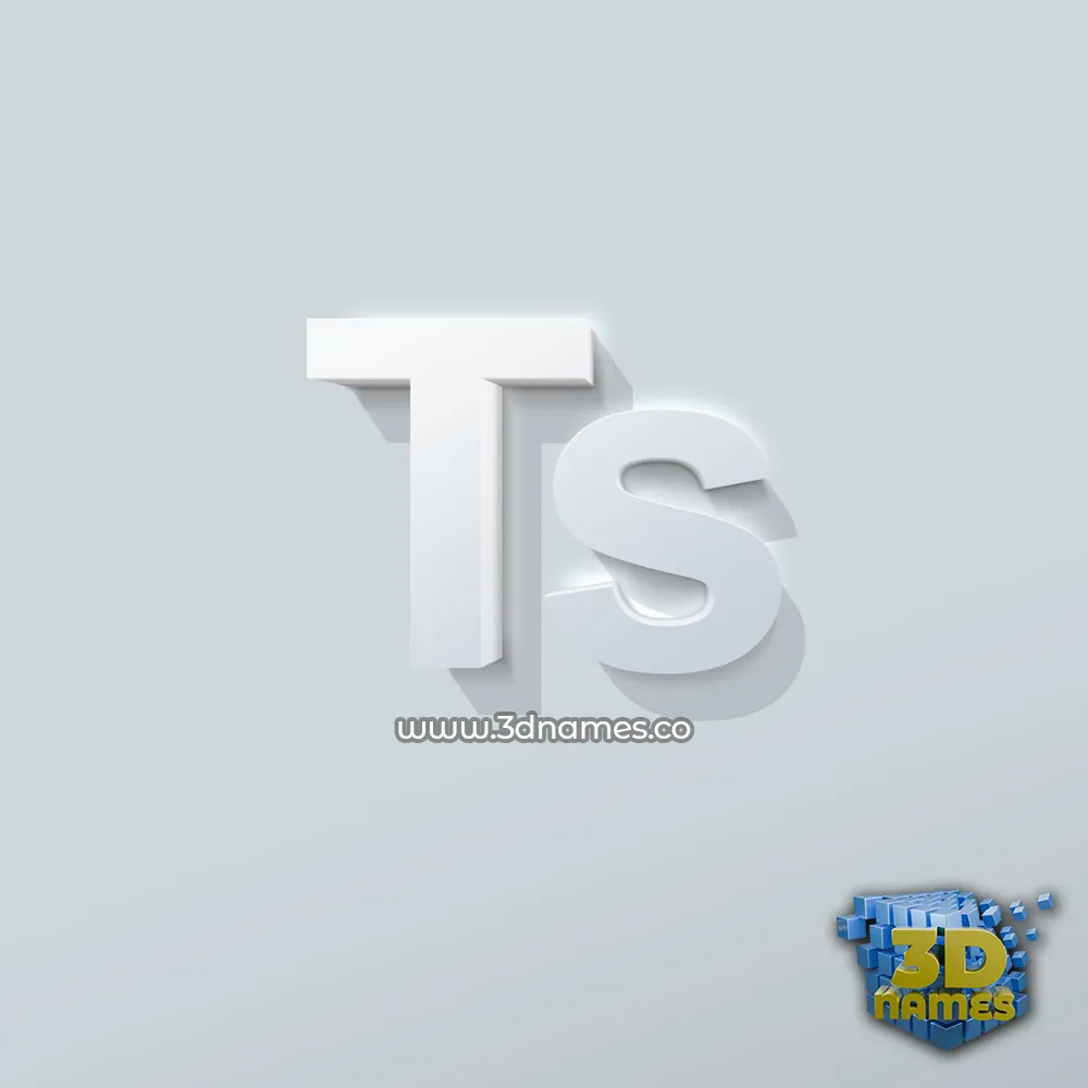 ts in Clean White style - 3D name wallpaper
