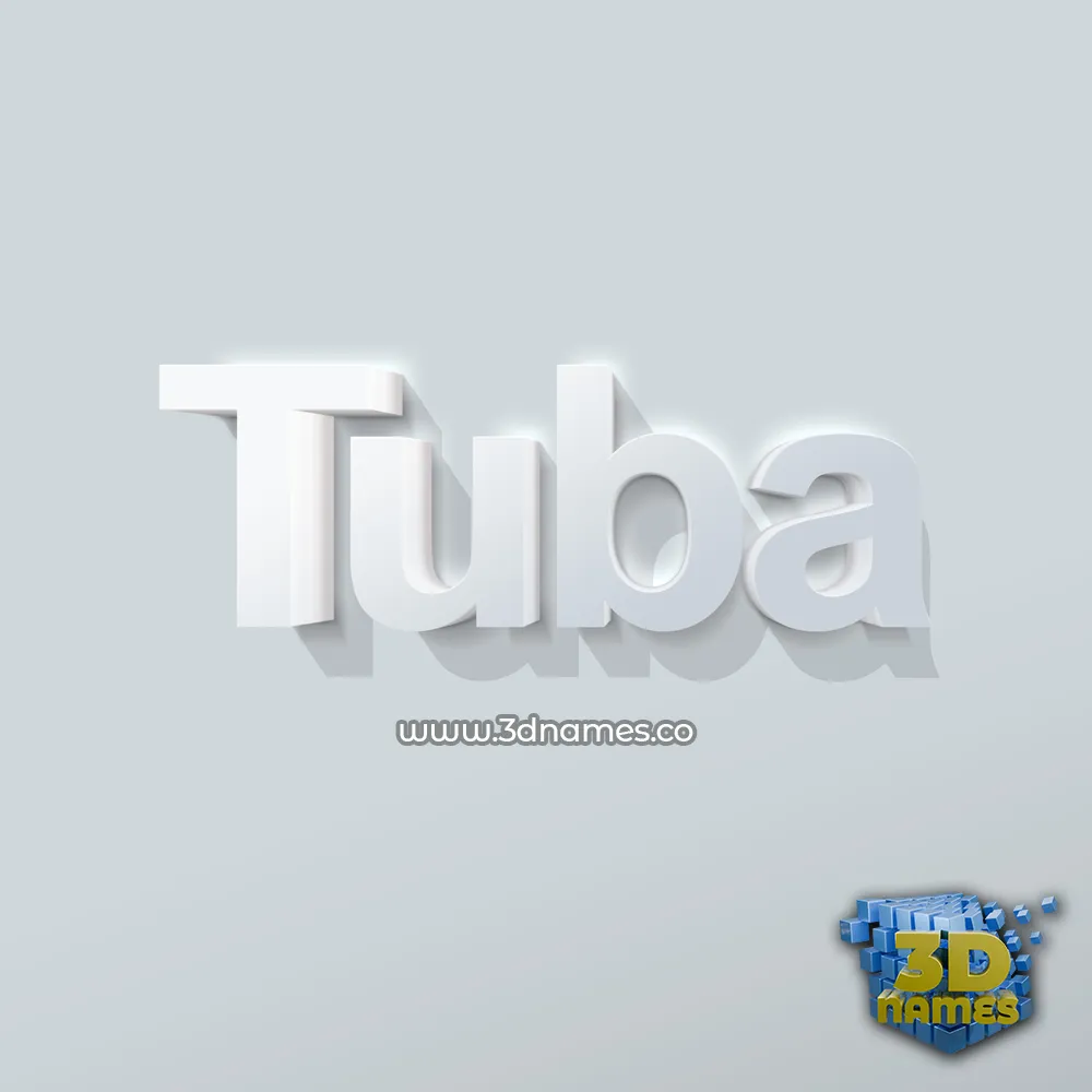 tuba in Clean White style - 3D name wallpaper