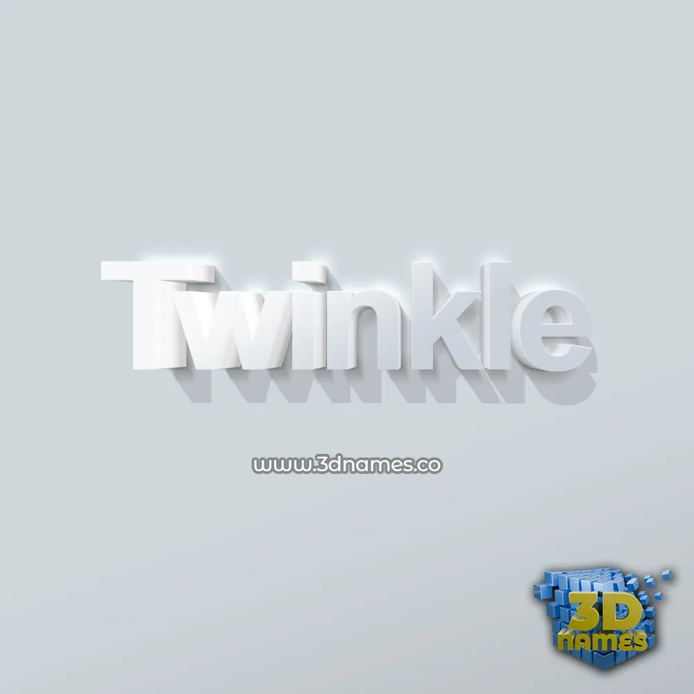 twinkle in Clean White style - 3D name wallpaper