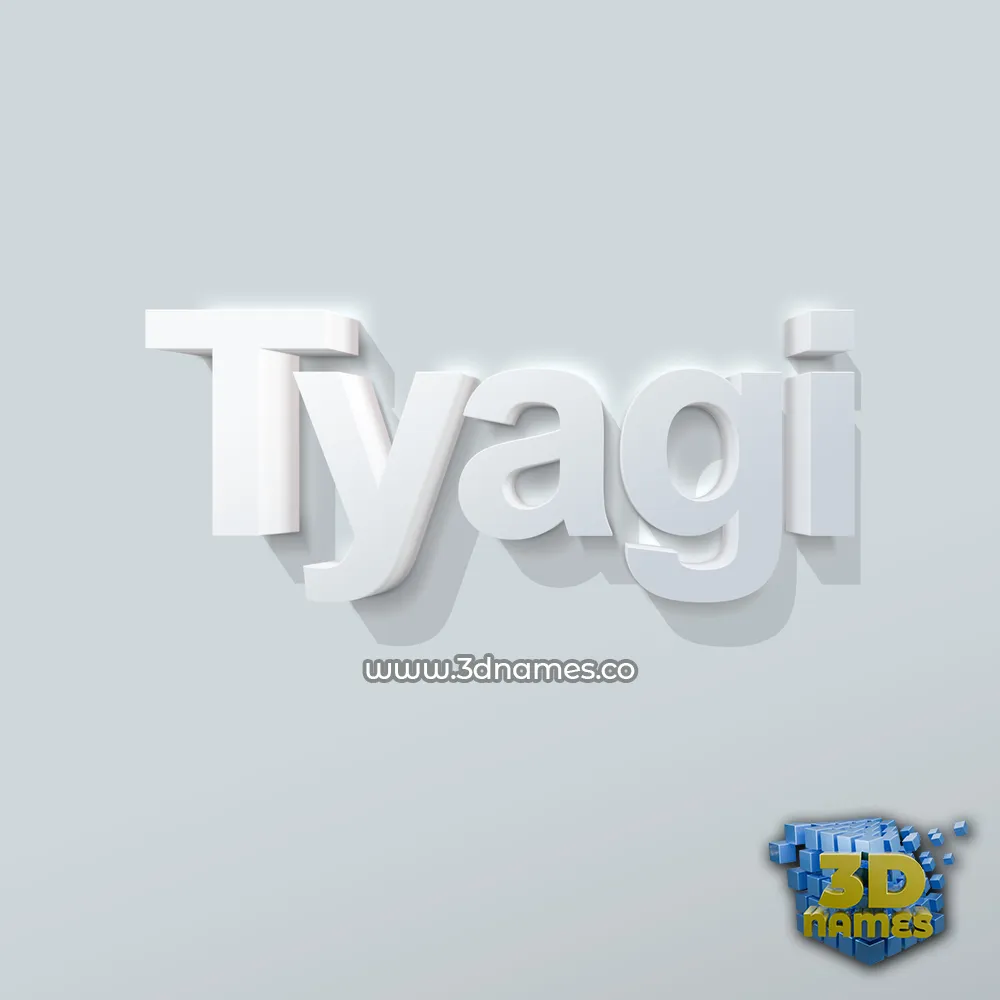 tyagi in Clean White style - 3D name wallpaper