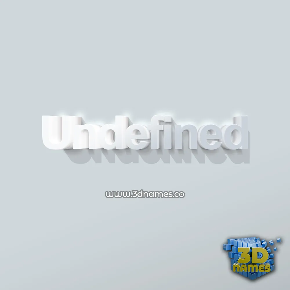 undefined in Clean White style - 3D name wallpaper