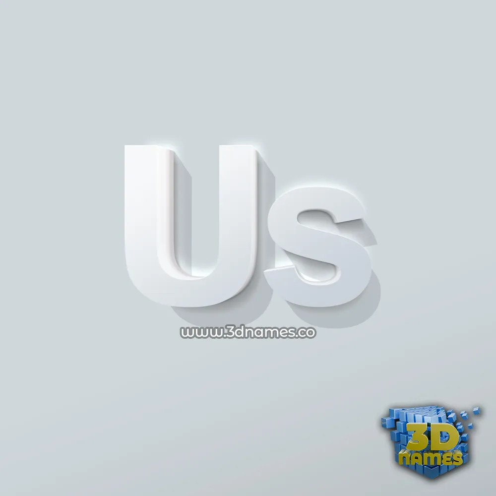 us in Clean White style - 3D name wallpaper