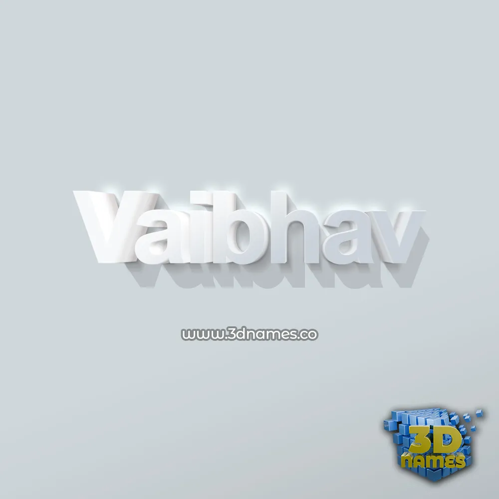 vaibhav in Clean White style - 3D name wallpaper