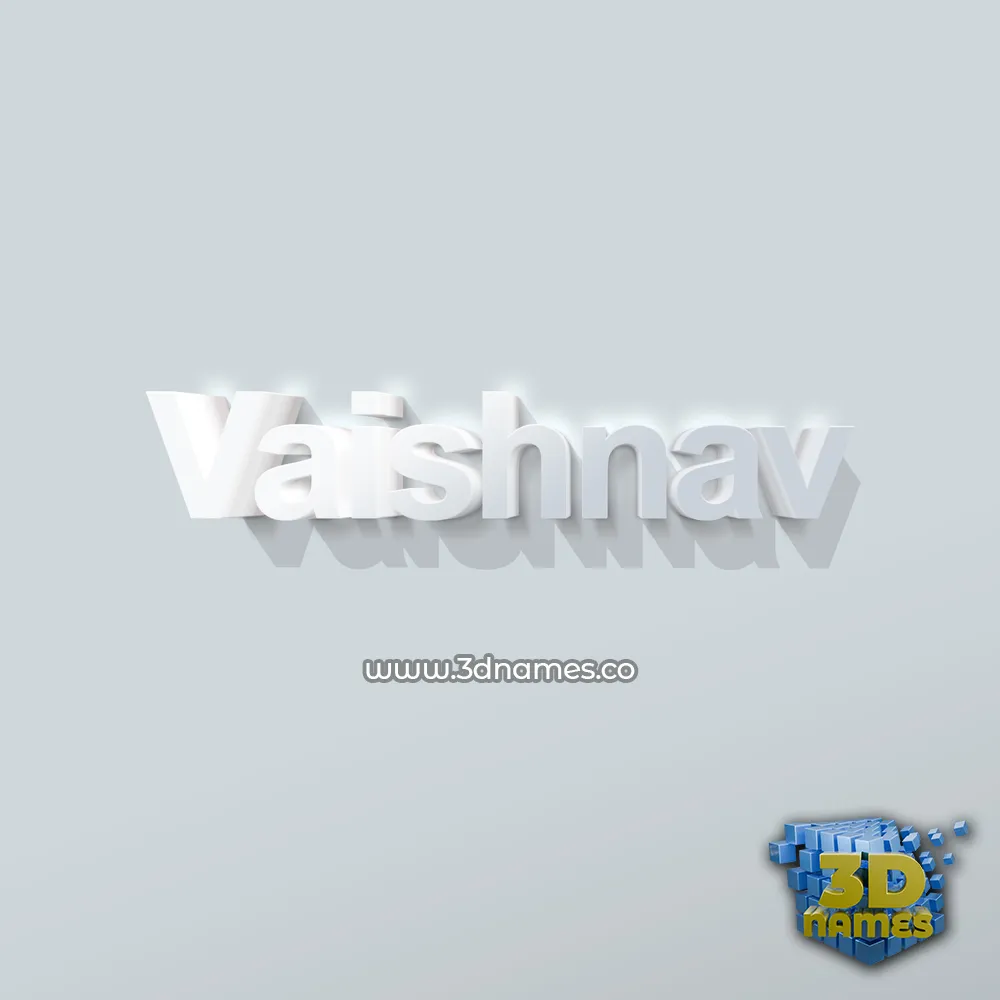 vaishnav in Clean White style - 3D name wallpaper