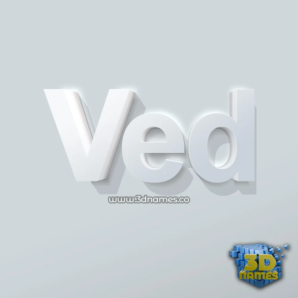 ved in Clean White style - 3D name wallpaper