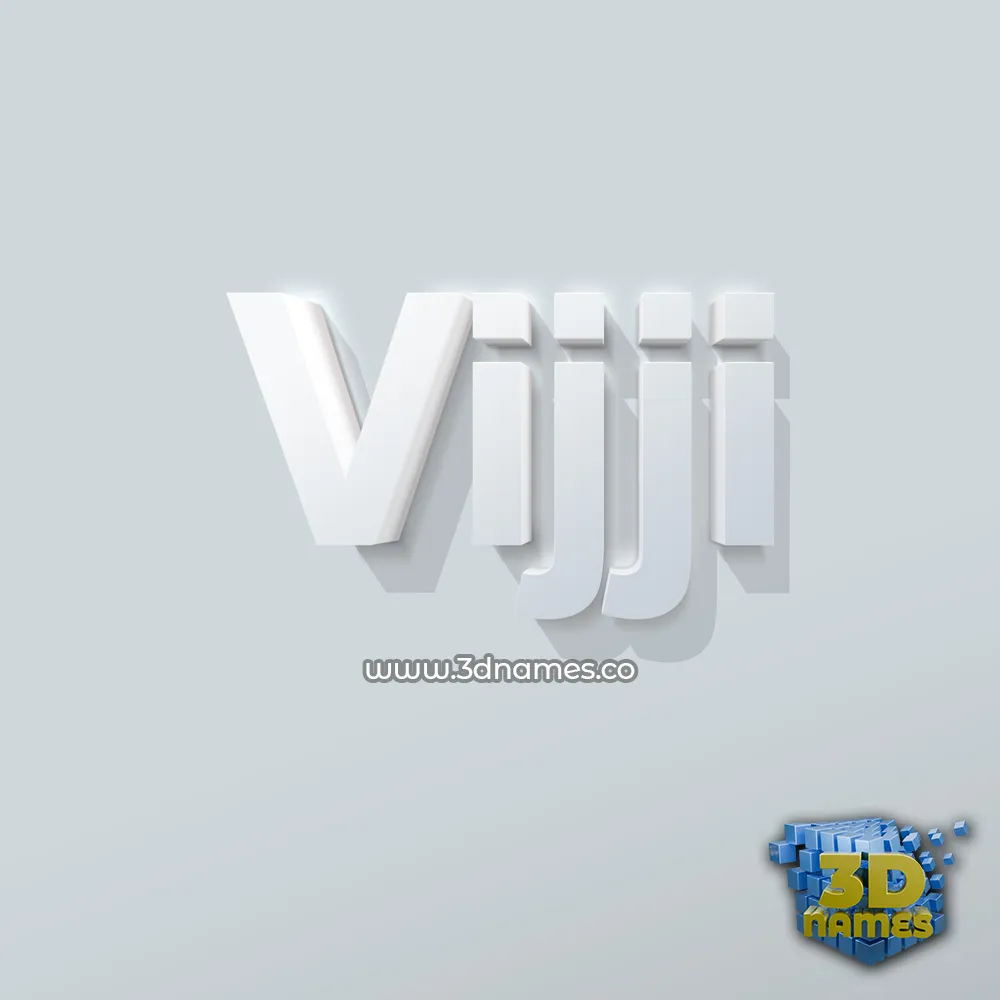 vijji in Clean White style - 3D name wallpaper