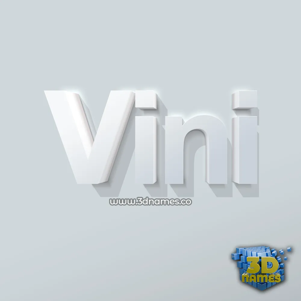vini in Clean White style - 3D name wallpaper