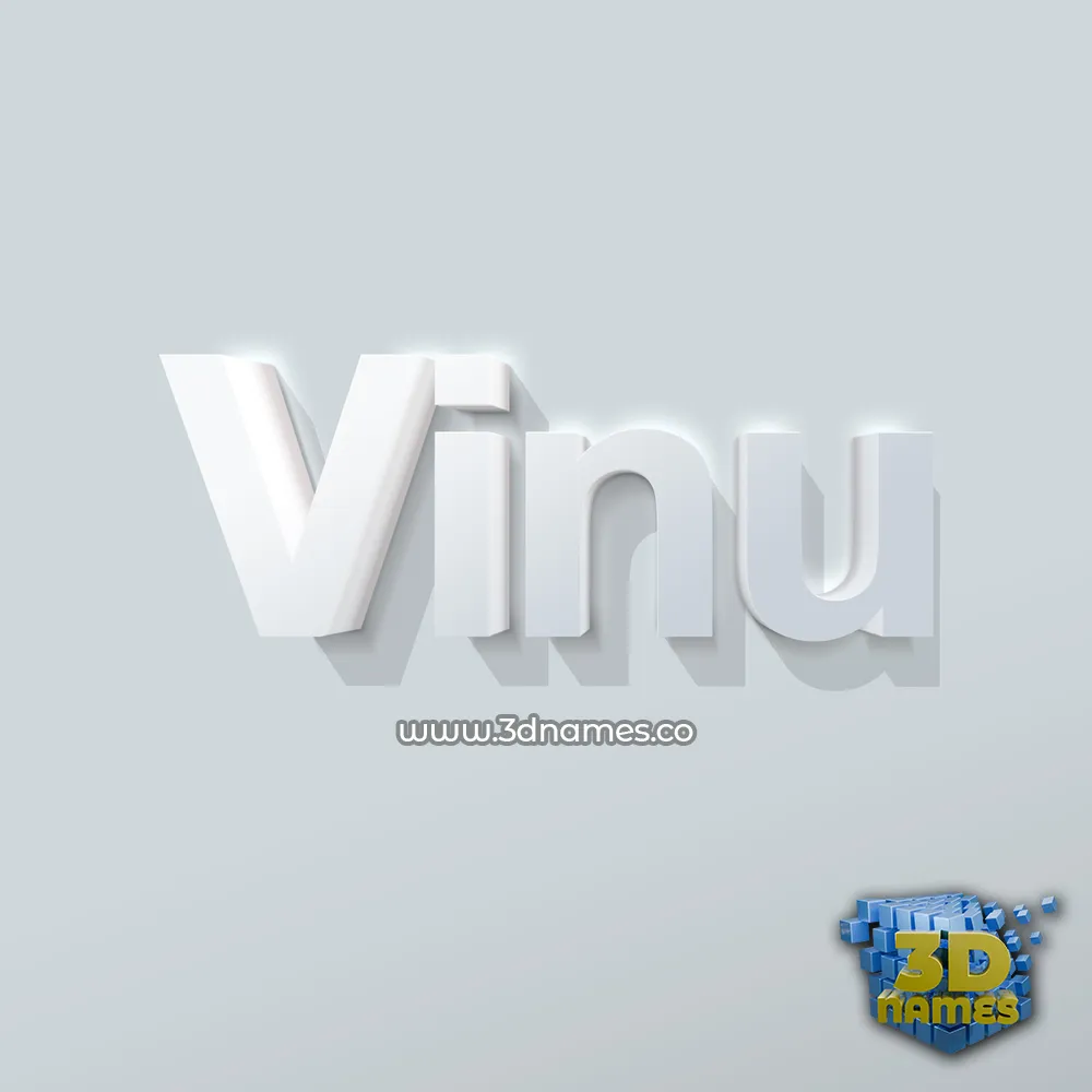 vinu in Clean White style - 3D name wallpaper