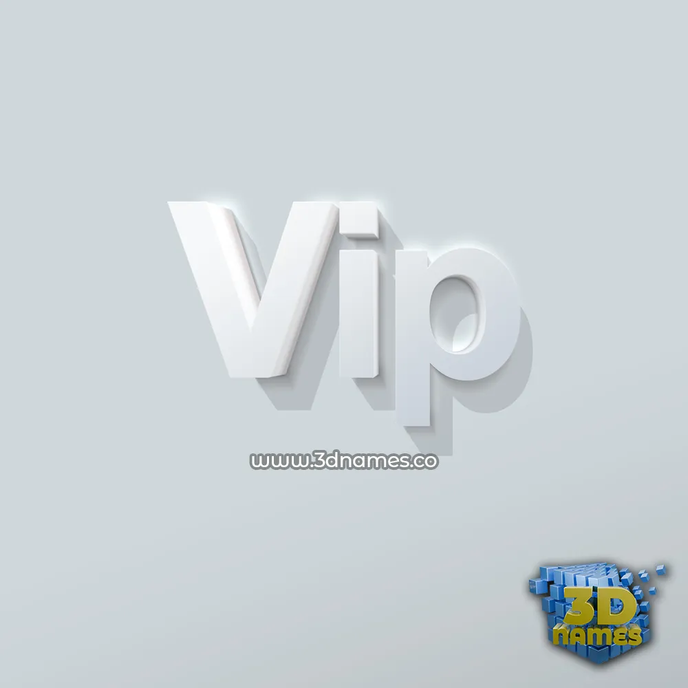 vip in Clean White style - 3D name wallpaper