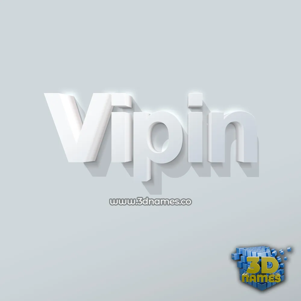 vipin in Clean White style - 3D name wallpaper