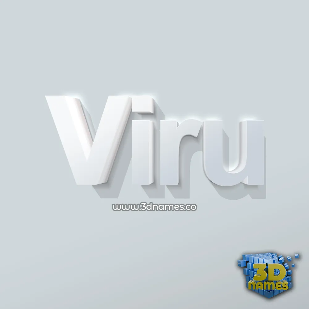 viru in Clean White style - 3D name wallpaper