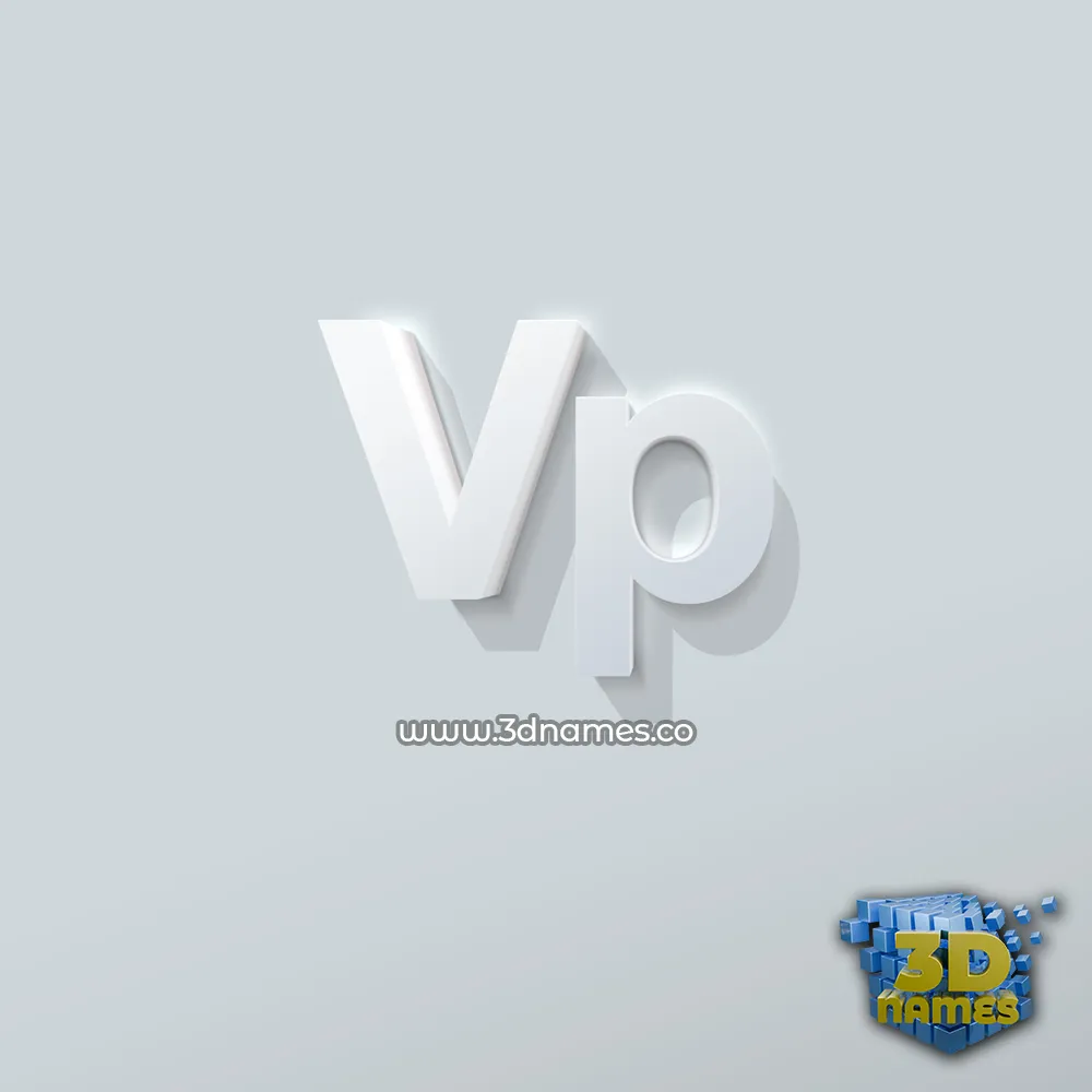 vp in Clean White style - 3D name wallpaper
