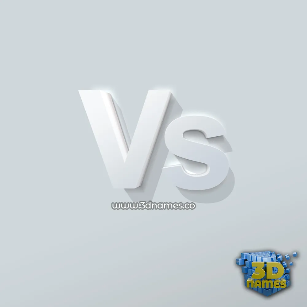 vs in Clean White style - 3D name wallpaper