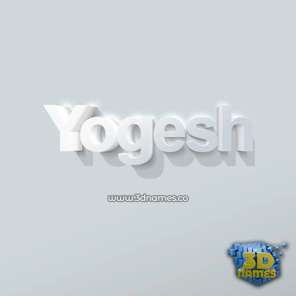 yogesh in Clean White style - 3D name wallpaper