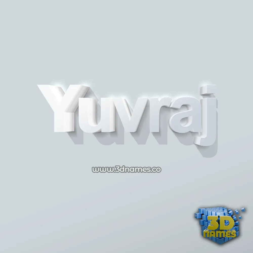 yuvraj in Clean White style - 3D name wallpaper