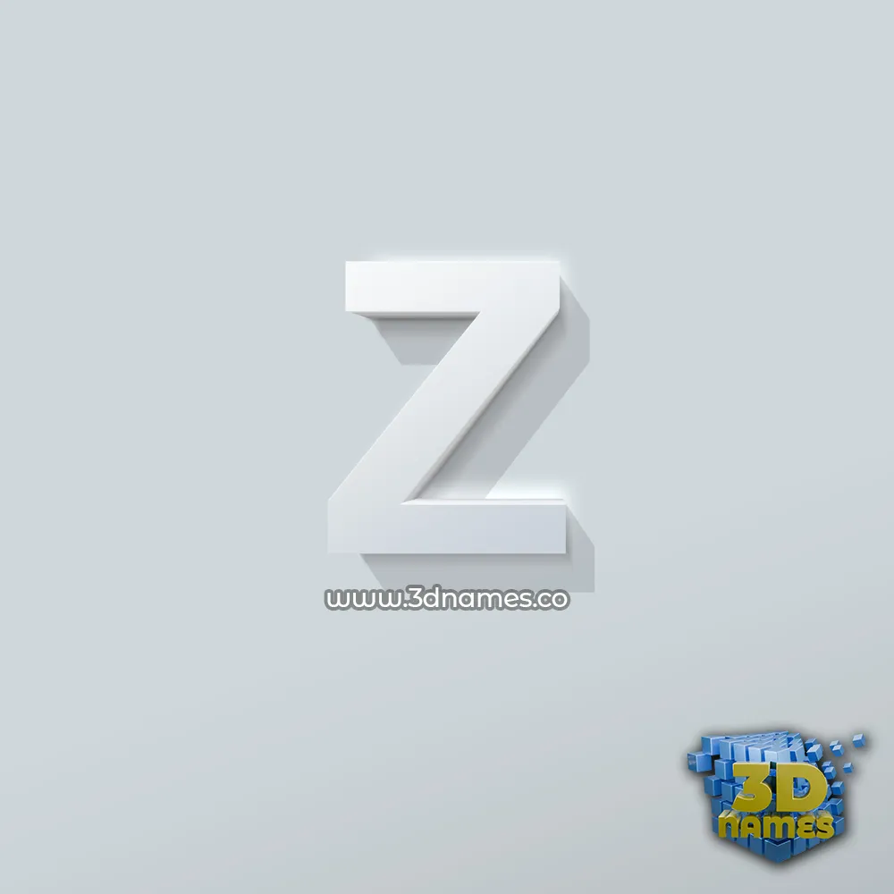 z in Clean White style - 3D name wallpaper