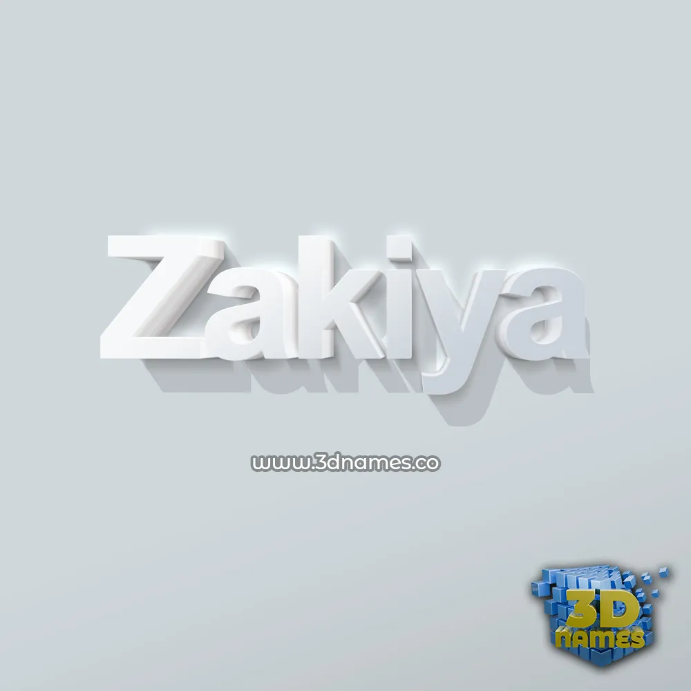 zakiya in Clean White style - 3D name wallpaper