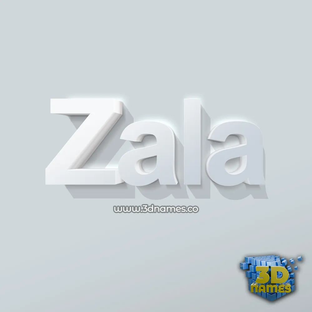 zala in Clean White style - 3D name wallpaper