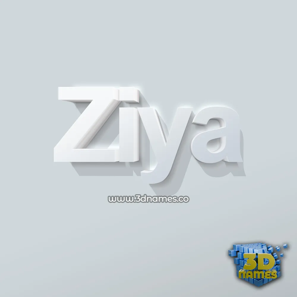 ziya in Clean White style - 3D name wallpaper