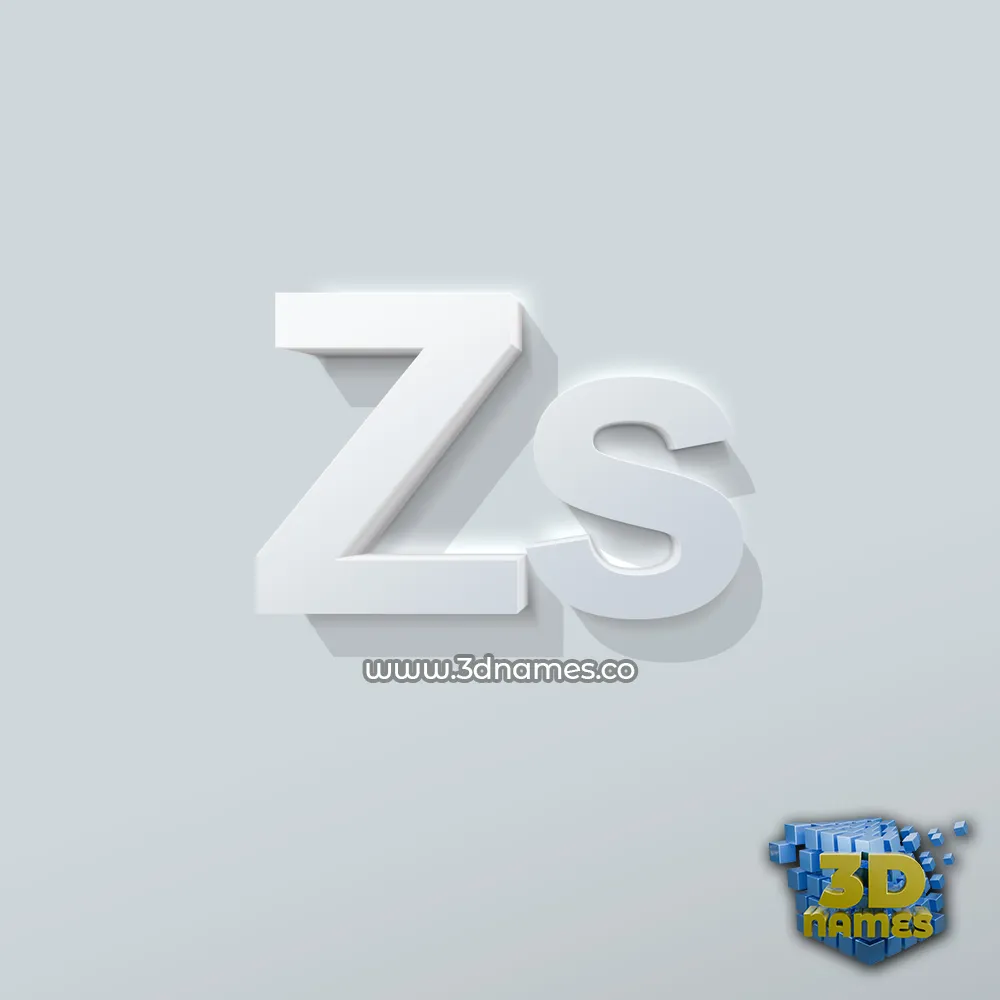 zs in Clean White style - 3D name wallpaper