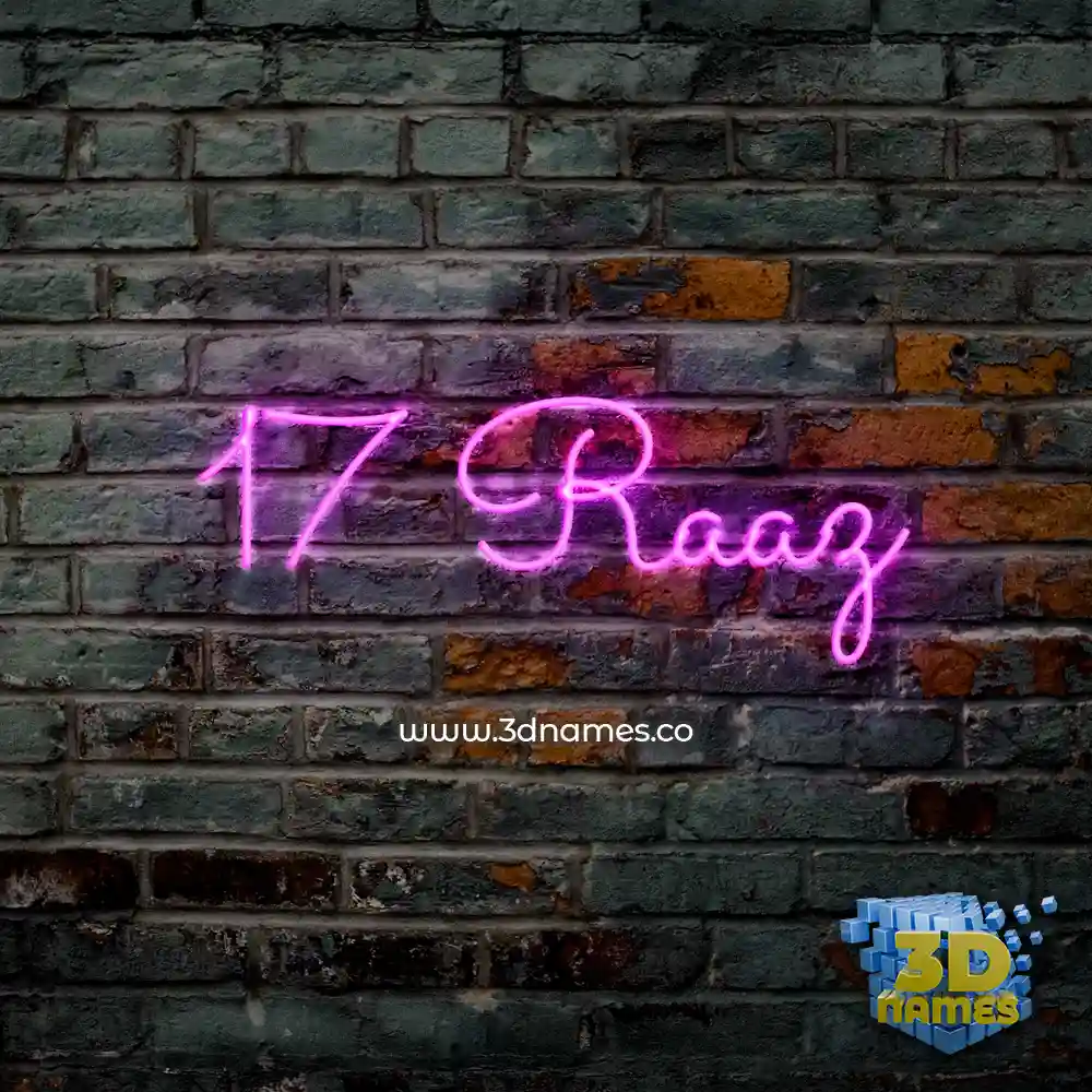 17 raaz in Pink Neon style - 3D name wallpaper