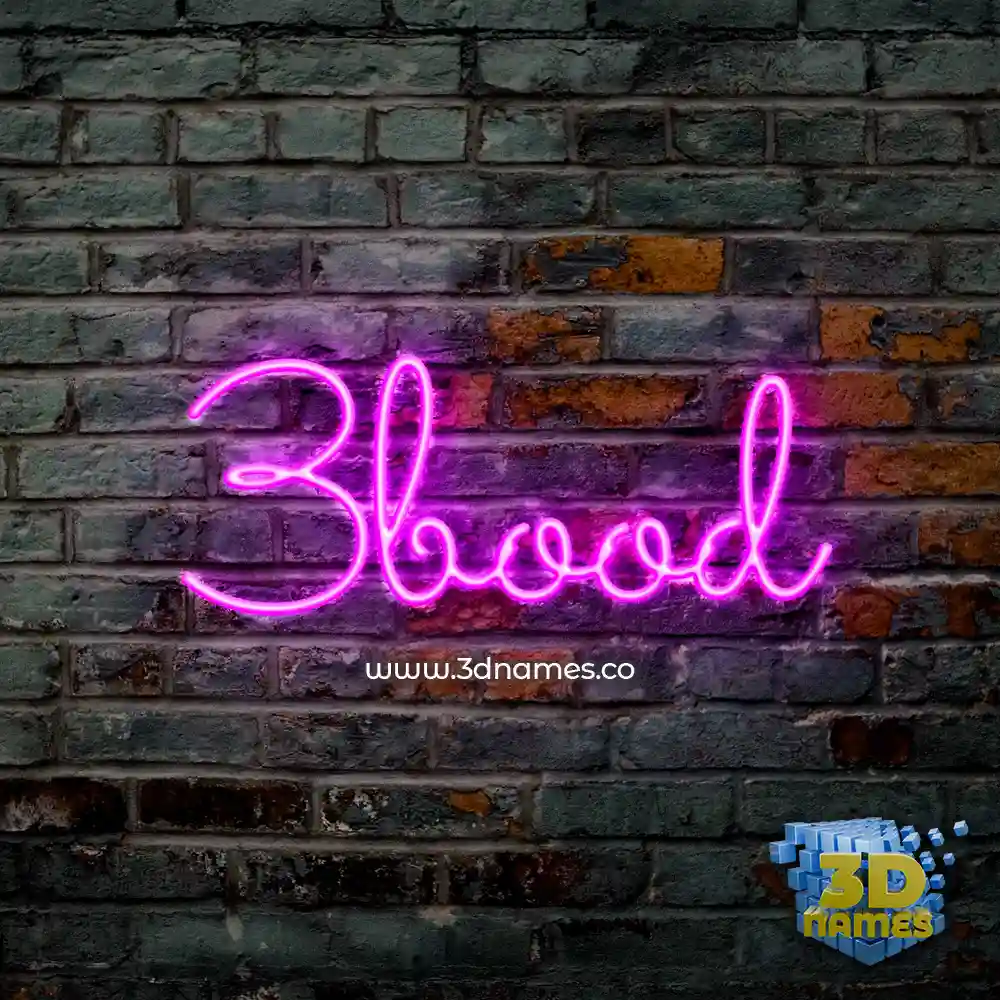 3bood in Pink Neon style - 3D name wallpaper