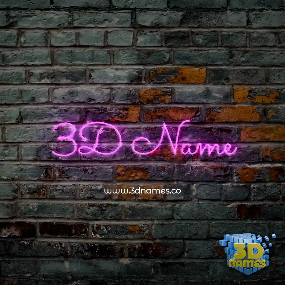 3d name in Pink Neon style - 3D name wallpaper