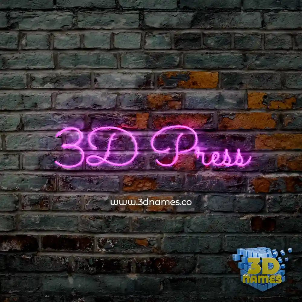 3d press in Pink Neon style - 3D name wallpaper