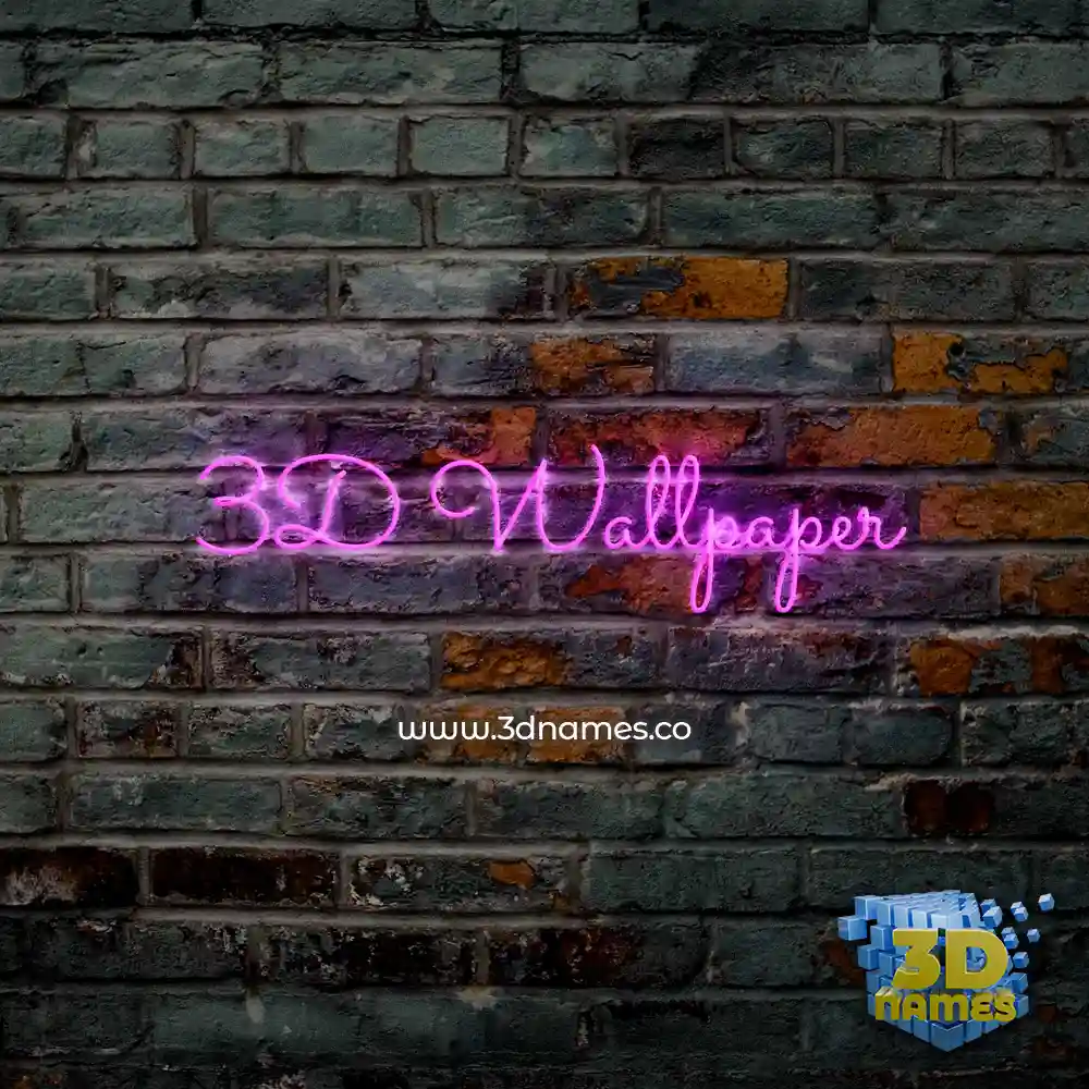 3d wallpaper in Pink Neon style - 3D name wallpaper