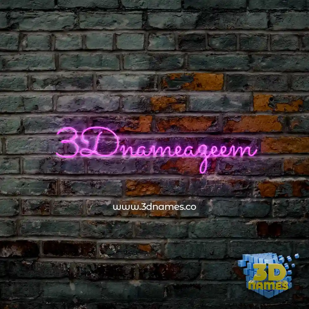 3dnameazeem in Pink Neon style - 3D name wallpaper