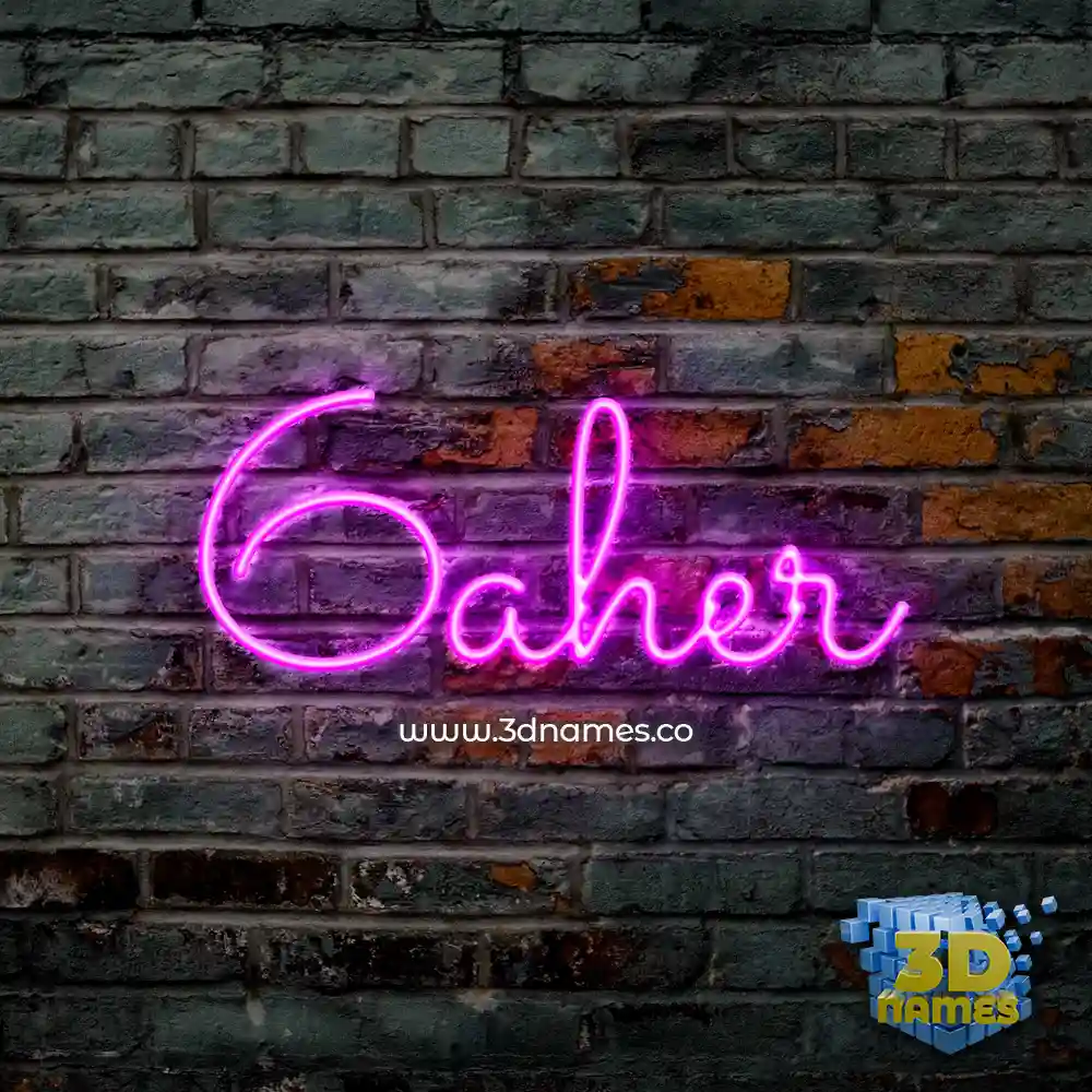 6aher in Pink Neon style - 3D name wallpaper