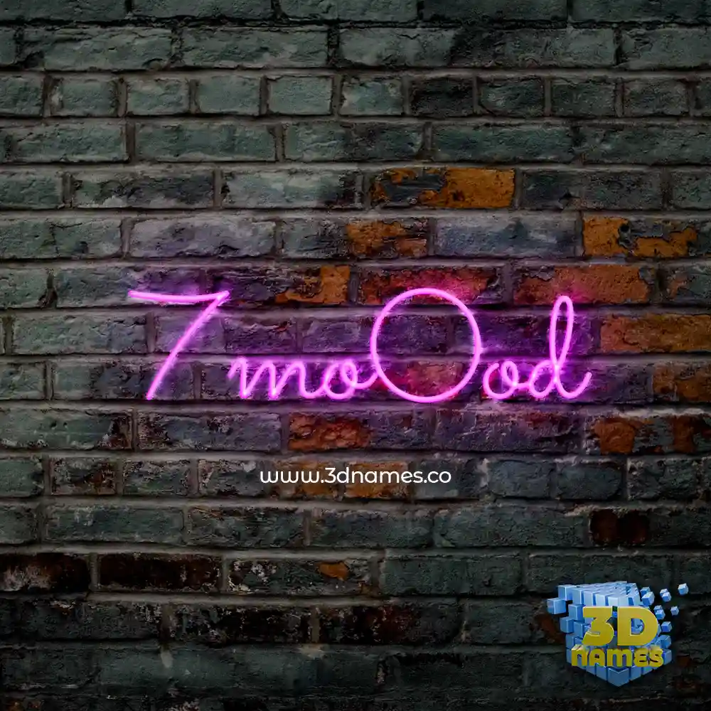 7mo0od in Pink Neon style - 3D name wallpaper