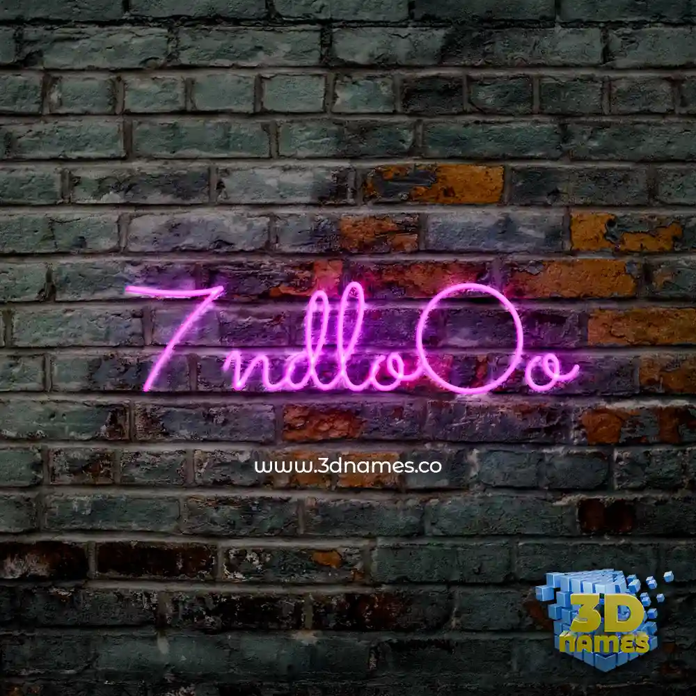 7ndlo0o in Pink Neon style - 3D name wallpaper